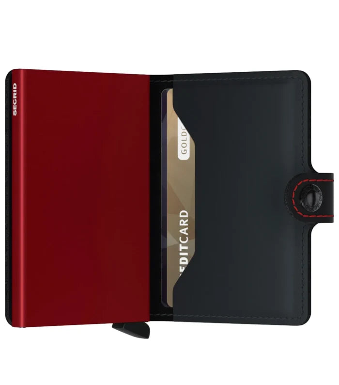 Secrid Miniwallet Compact RFID Wallet - Matte Black / Red