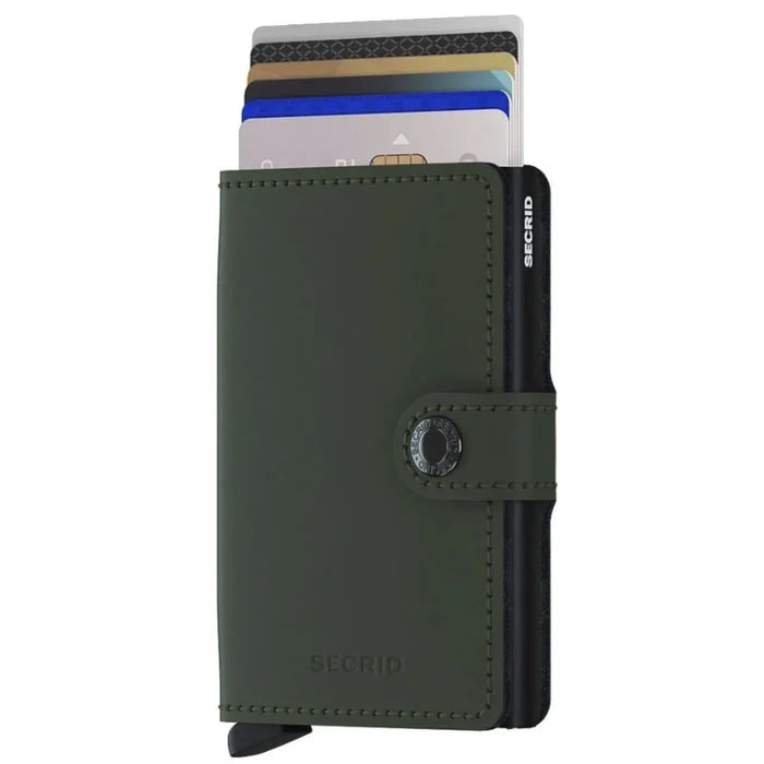 Secrid Miniwallet Compact RFID Wallet - Matte Green / Black
