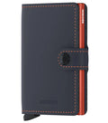 Secrid Miniwallet Compact RFID Wallet - Matte Night Blue / Orange