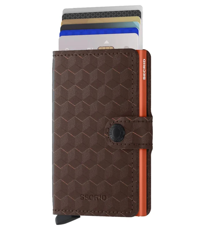 Secrid Miniwallet Compact RFID Wallet - Optical Brown / Orange