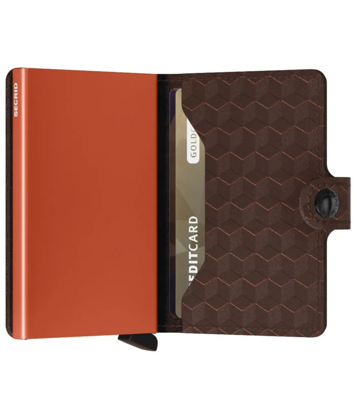 Secrid Miniwallet Compact RFID Wallet - Optical Brown / Orange