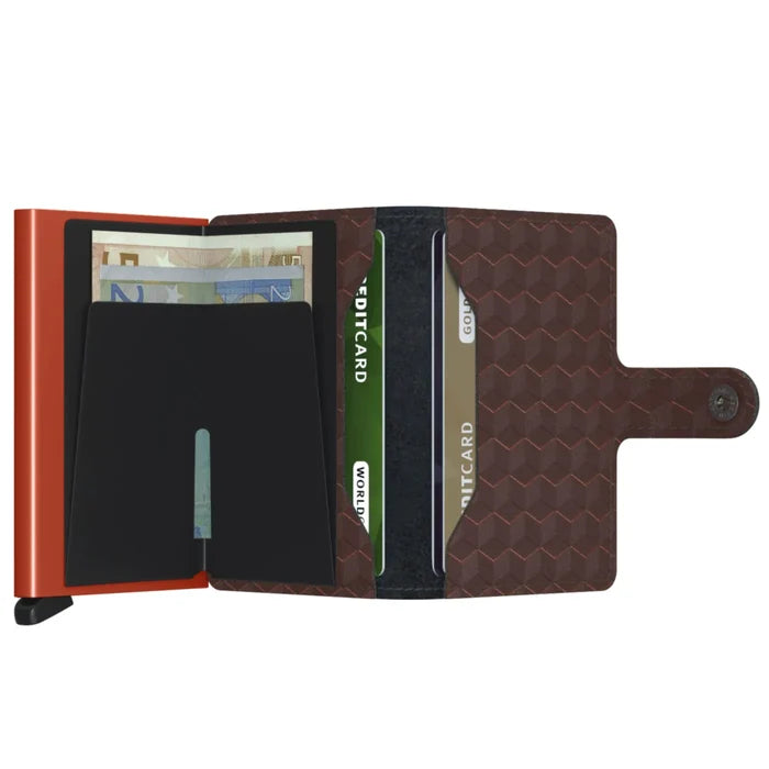 Secrid Miniwallet Compact RFID Wallet - Optical Brown / Orange