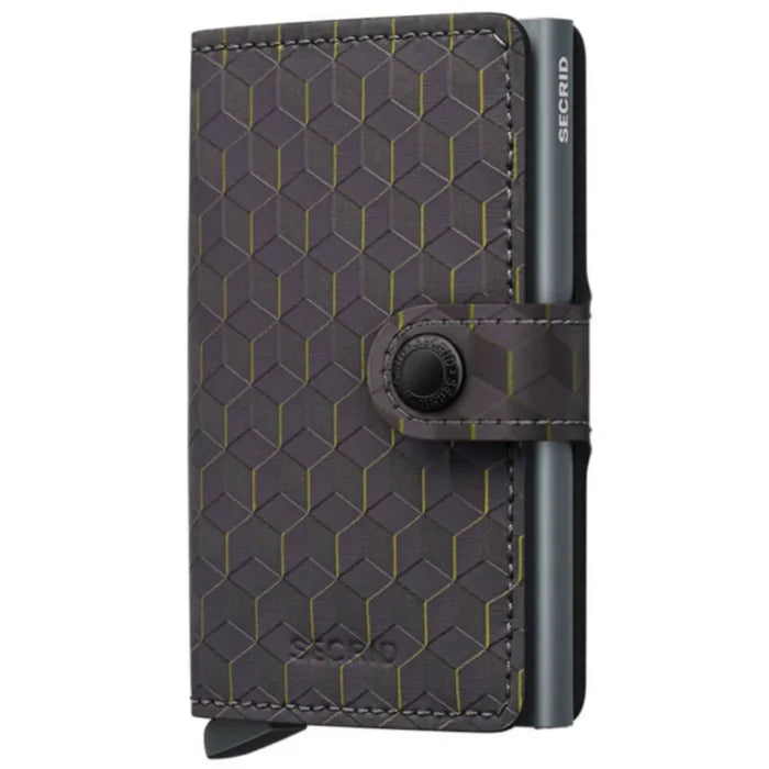 Secrid Miniwallet Compact RFID Wallet - Optical Grey-Yellow