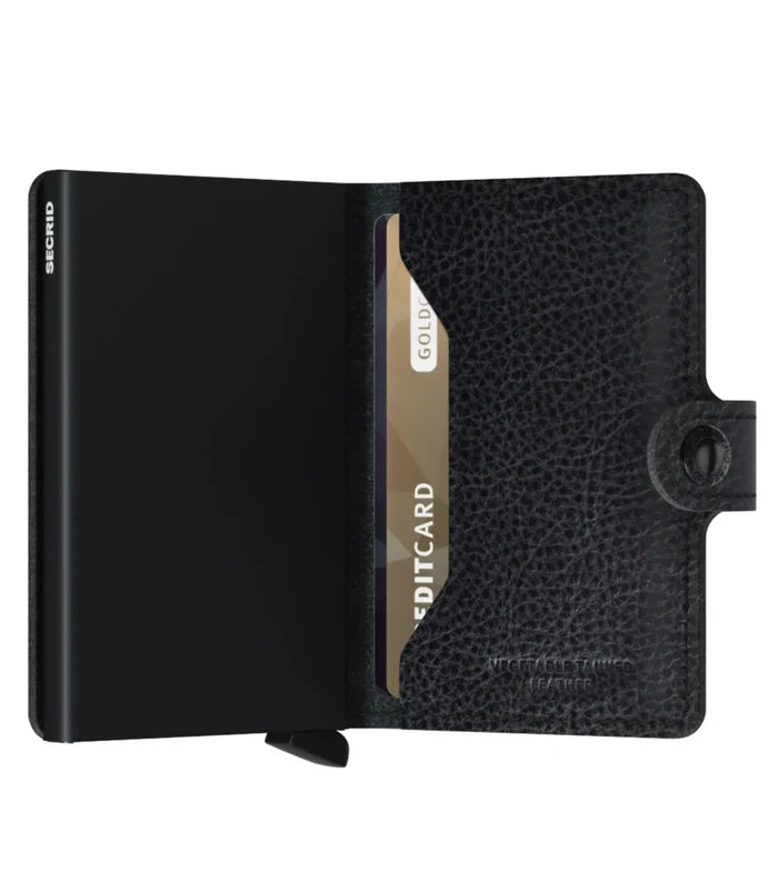 Secrid Miniwallet Compact RFID Wallet - Veg Tanned Black/Black