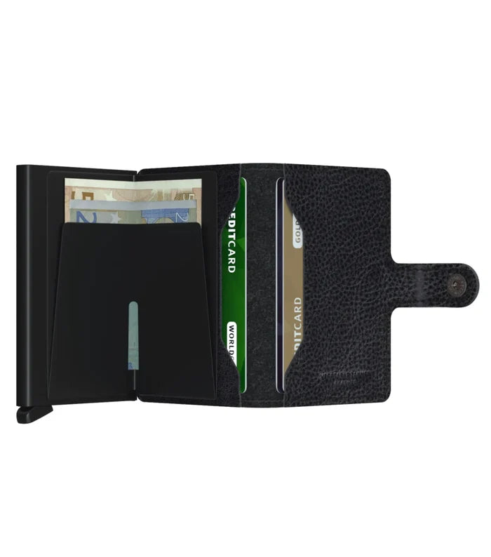 Secrid Miniwallet Compact RFID Wallet - Veg Tanned Black/Black