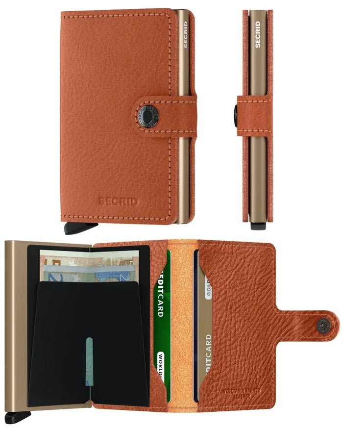 Secrid Miniwallet Compact RFID Wallet - Veg Tanned Caramello Sand
