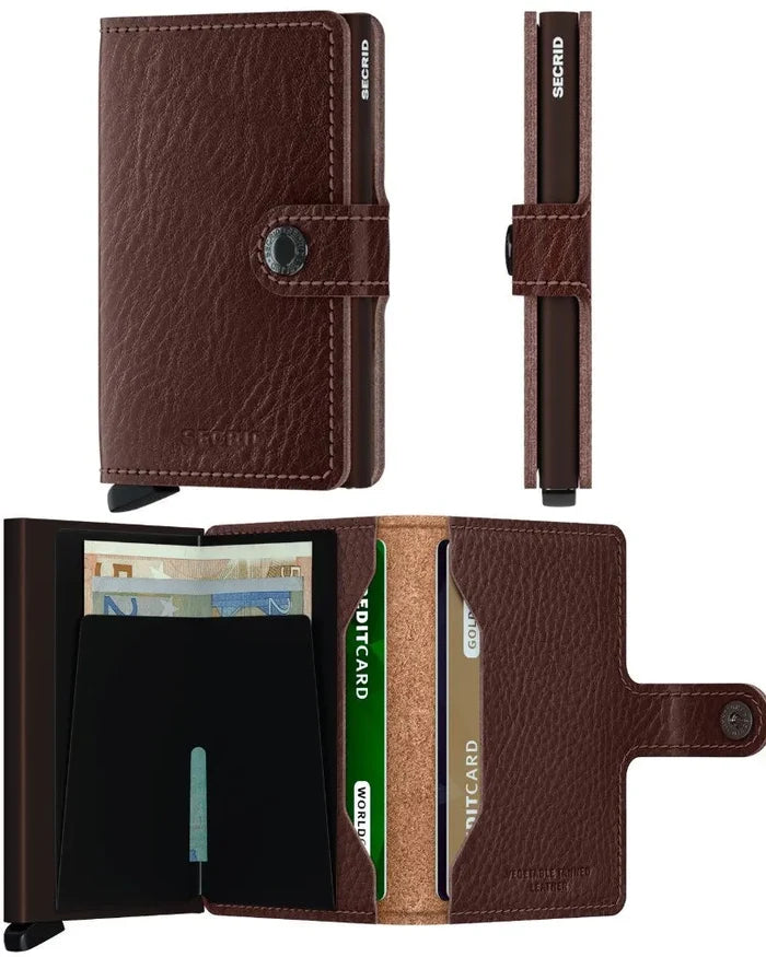 Secrid Miniwallet Compact RFID Wallet - Veg Tanned Espresso Brown