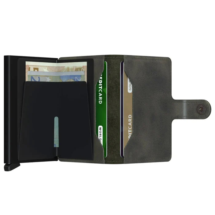Secrid Miniwallet Compact RFID Wallet - Vintage Olive Black