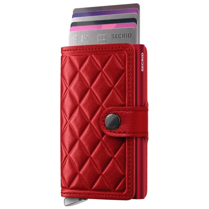 Secrid Premium Miniwallet Compact RFID Wallet - Emboss Diamond Red