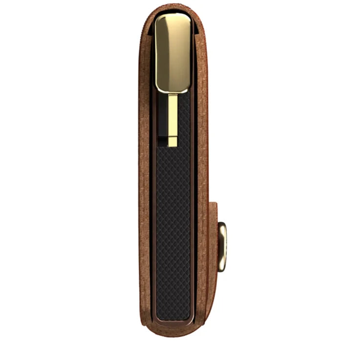 Secrid Premium+ Miniwallet Compact RFID Wallet - Emboss Lines Cognac+