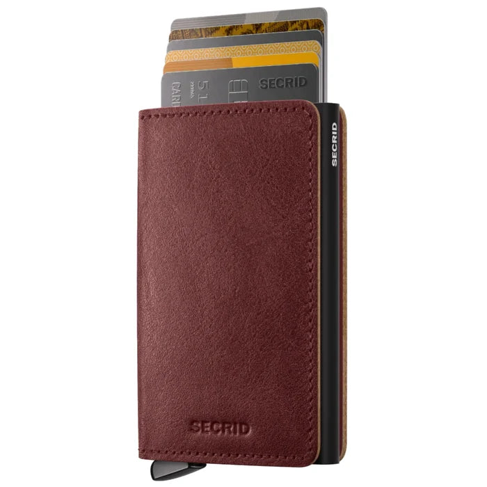 Secrid Premium+ Slimwallet Compact RFID Wallet - Basco Brown+