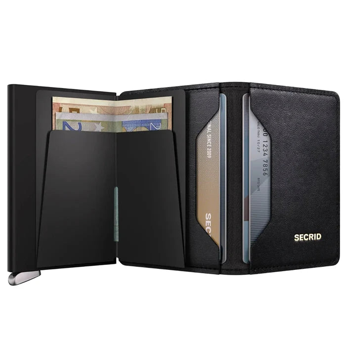 Secrid Premium+ Slimwallet Compact RFID Wallet - Emboss Lines Black+