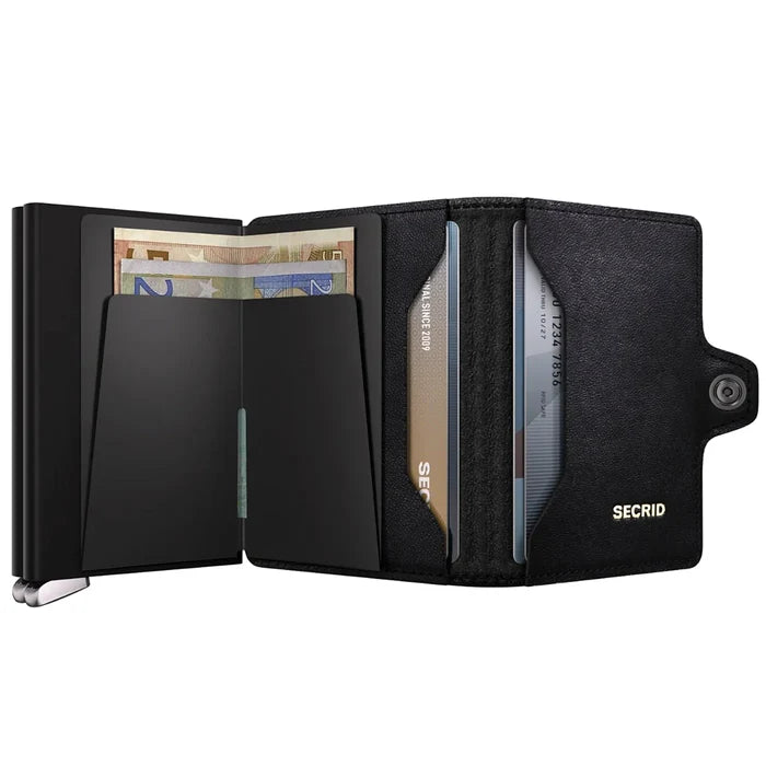 Secrid Premium+ Twinwallet Compact RFID Wallet - Emboss Lines Black+