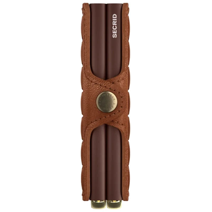 Secrid Premium+ Twinwallet Compact RFID Wallet - Emboss Lines Cognac+