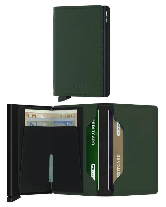 Secrid Slimwallet Compact RFID Wallet - Matte Green / Black