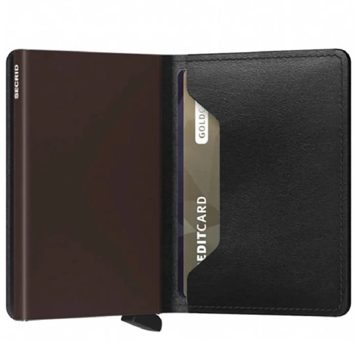 Secrid Slimwallet Compact RFID Wallet - Original Black-Brown