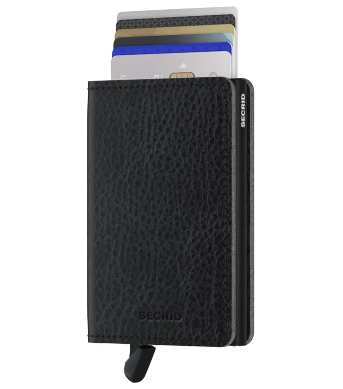 Secrid Slimwallet Compact RFID Wallet - Veg Tanned Black / Black