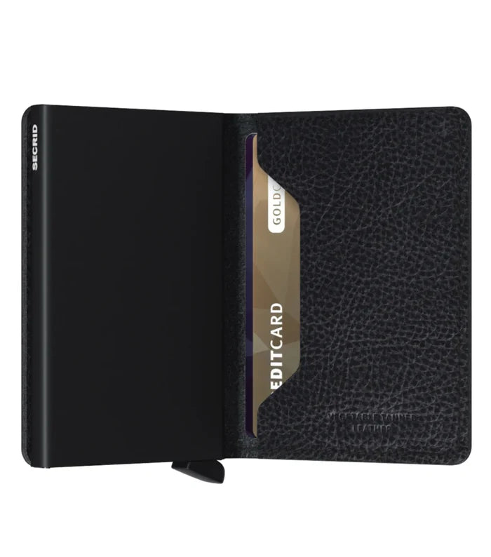 Secrid Slimwallet Compact RFID Wallet - Veg Tanned Black / Black