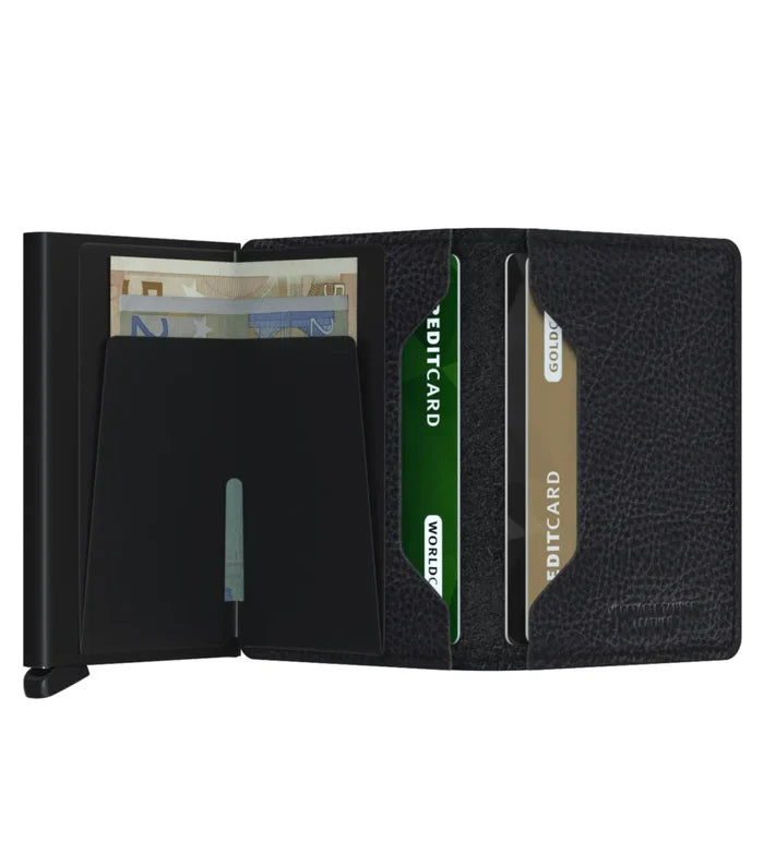 Secrid Slimwallet Compact RFID Wallet - Veg Tanned Black / Black