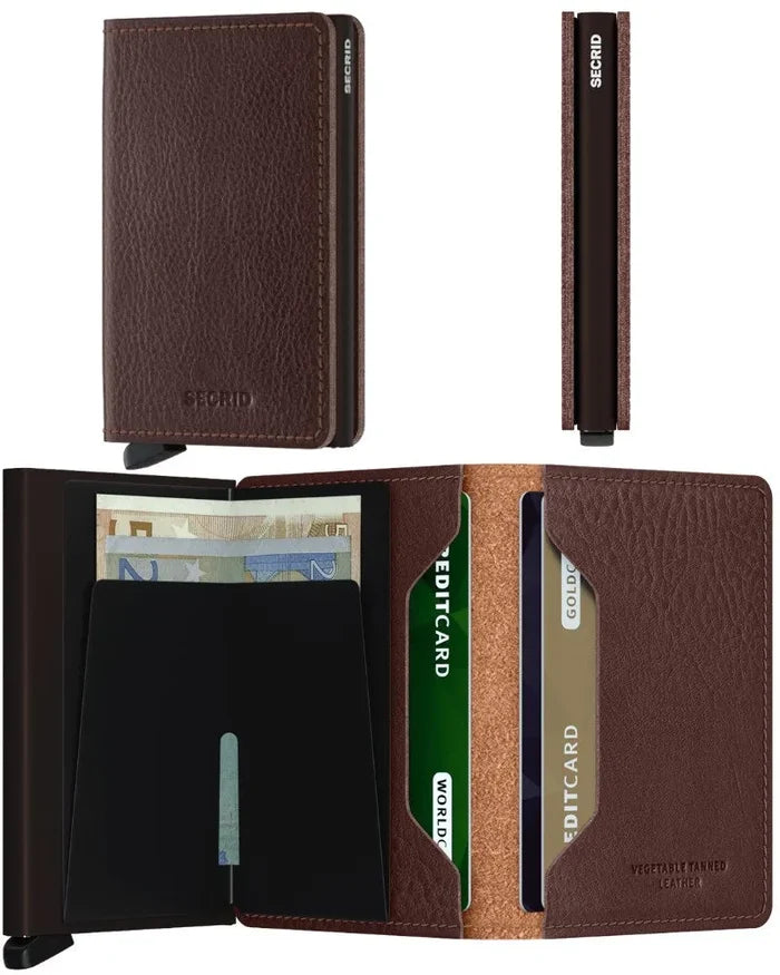 Secrid Slimwallet Compact RFID Wallet - Veg Tanned Espresso / Brown