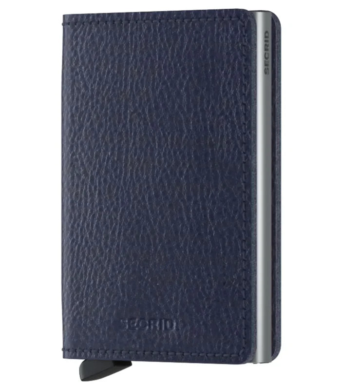 Secrid Slimwallet Compact RFID Wallet - Veg Tanned Navy / Silver