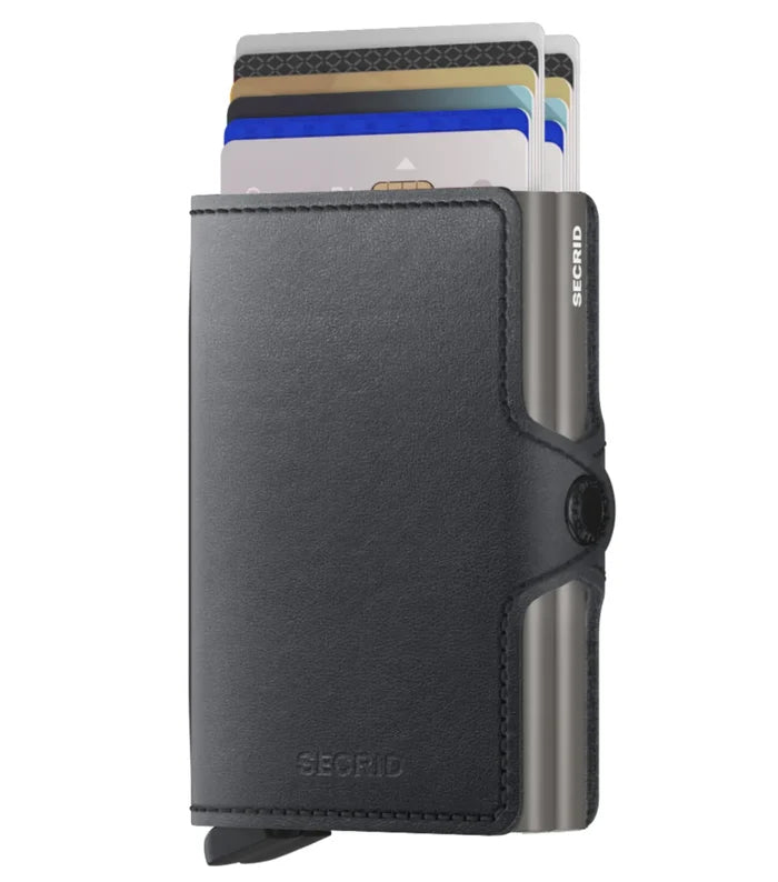 Secrid Twinwallet Compact RFID Wallet - Black (Mirum Plant-Based)