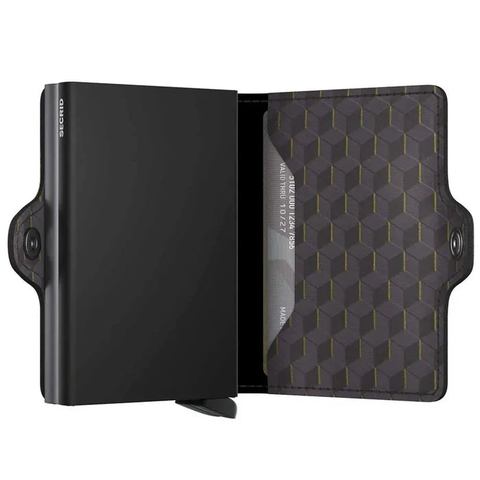 Secrid Twinwallet Compact RFID Wallet - Optical Grey-Yellow