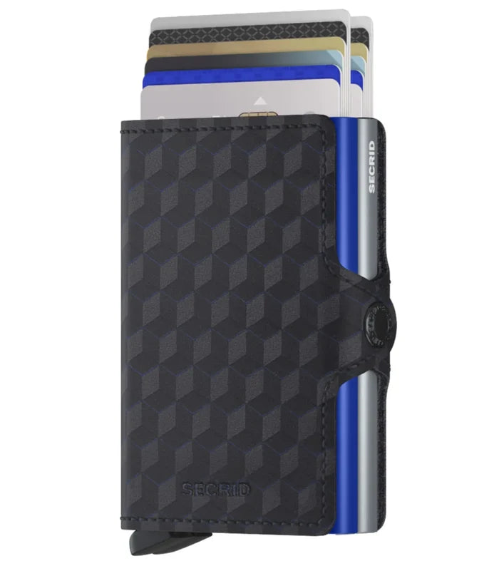 Secrid Twinwallet Compact RFID Wallet - Titanium Blue Optical