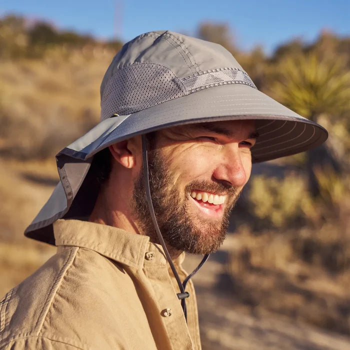 A man wearing a Sunday Afternoons Adventure Hat in Quarry