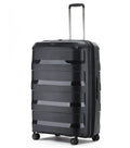 Black tosca comet 78 cm hardside large case with sleek ribbed polypropylene outer shell and four spinner wheels