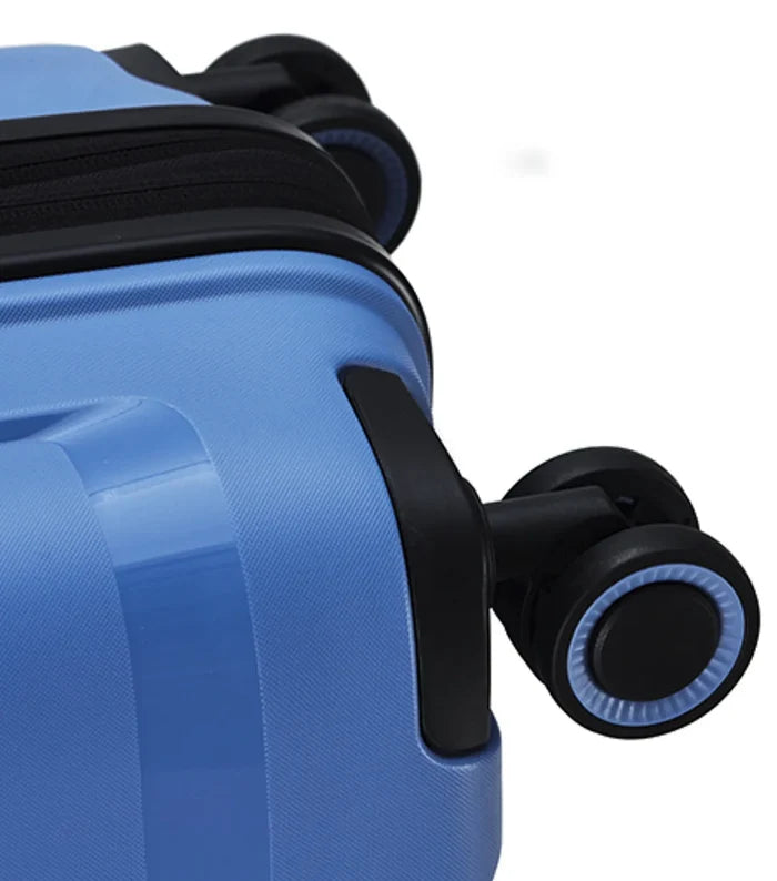 Blue hard-shell tosca comet 78 cm suitcase in infinity blue with glide wheels and matching black handle