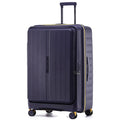 Tosca cruiser navy blue hard-shell suitcase with gold trim easy grip wheels and sleek vertical ribbed design