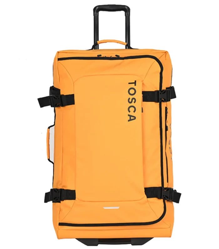 Yellow tosca delta 70 cm upright wheeled duffle bag with deluxe pvc material and polyester material base