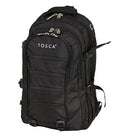 Black tosca deluxe laptop backpack with multiple zippers adjustable straps and a padded laptop compartment