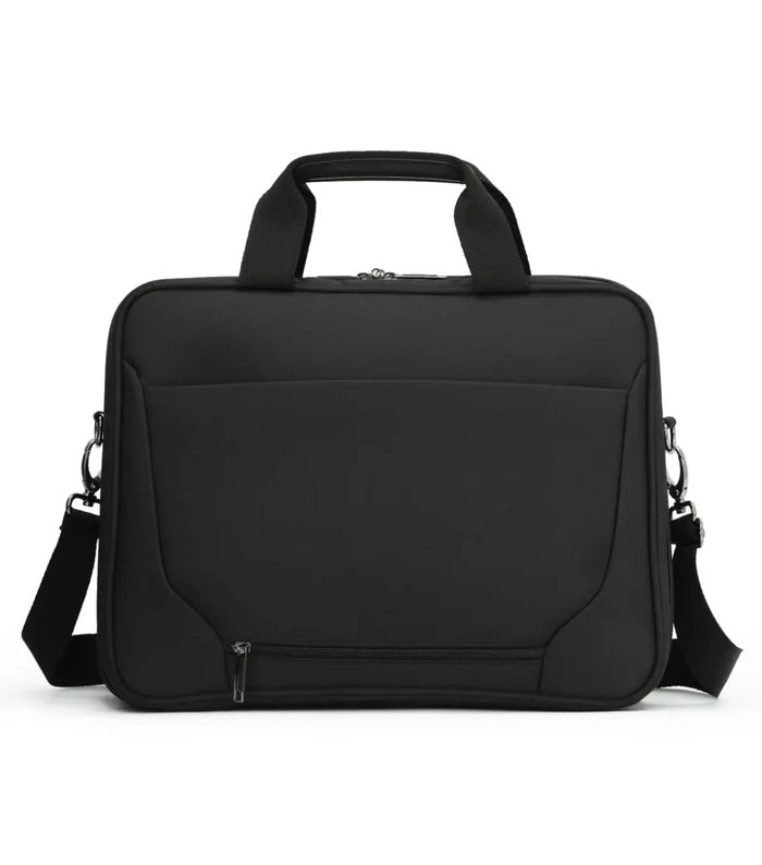 Black tosco gold oakmont laptop bag with top handle adjustable strap sleek zippers and subtle stitching details