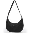 Black fosca crescent-shaped tosca harlow hobo bag with sleek minimalist design and durable fabric material