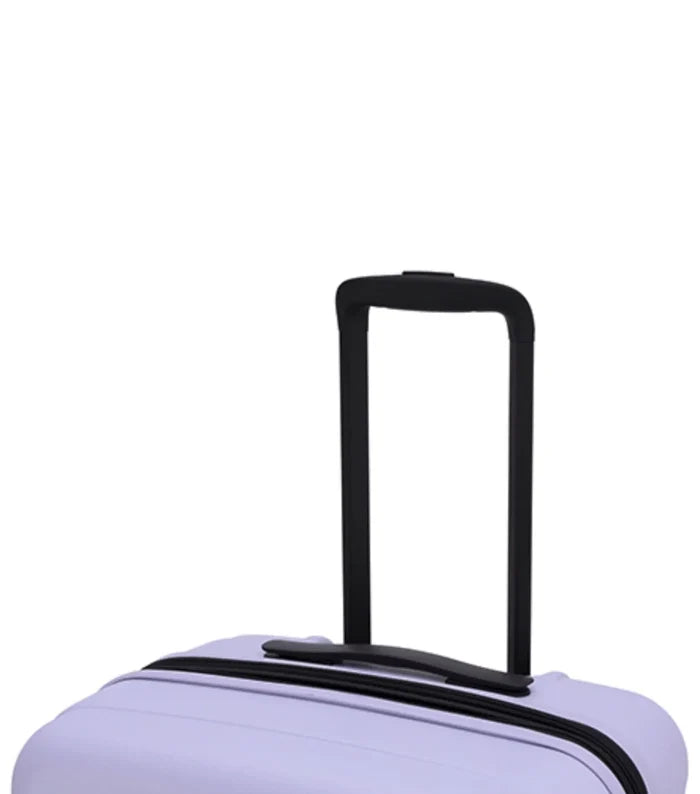 Lavender tosco interstellar 2.0 hard-shell suitcase set of three sizes with black retractable handle and zipper