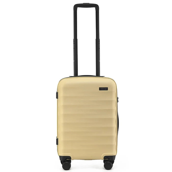 Beige tosca interstellar 2.0 53 cm expandable carry on suitcase with black handle and premium polycarbonate shell