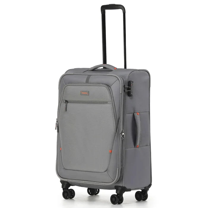 Tosca Luna-Lite 65 cm 4-Wheel Expandable Suitcase - Grey / Orange