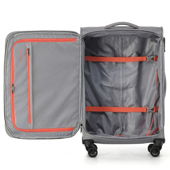 Tosca Luna-Lite 65 cm 4-Wheel Expandable Suitcase - Grey / Orange