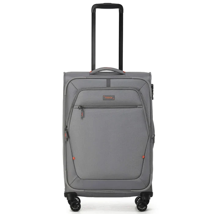 Tosca Luna-Lite 65 cm 4-Wheel Expandable Suitcase - Grey / Orange