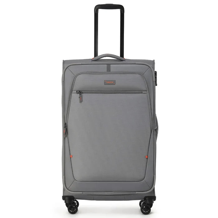 Tosca Luna-Lite 77 cm 4-Wheel Expandable Suitcase - Grey / Orange