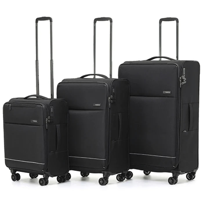 Tosca SO LITE  4-Wheel Expandable Suitcase Set of 3 - Black (Carry-on, Medium and Large)