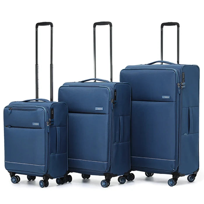 Tosca SO LITE  4-Wheel Expandable Suitcase Set of 3 - Blue (Carry-on, Medium and Large)