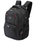 Tosca ultimate 15.4 inch black laptop backpack with heavy duty 1680d material red zipper pulls and subtle logo