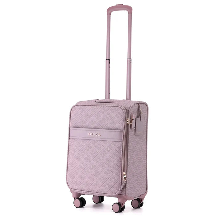 Tosca Willow 55 cm 4-Wheel Expandable Carry-on Suitcase - Misty Rose