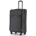 Black tosca willow 77 cm 4-wheel expandable suitcase with quilted texture gold zippers and attachable id tag