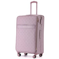Soft lavender tosca willow expandable 77 cm suitcase with quilted pattern and matching handle for extra packing space