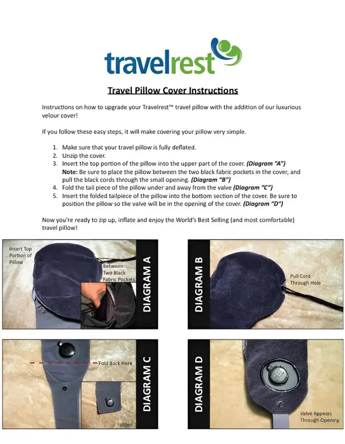 Travel Pillow Cover Instructions