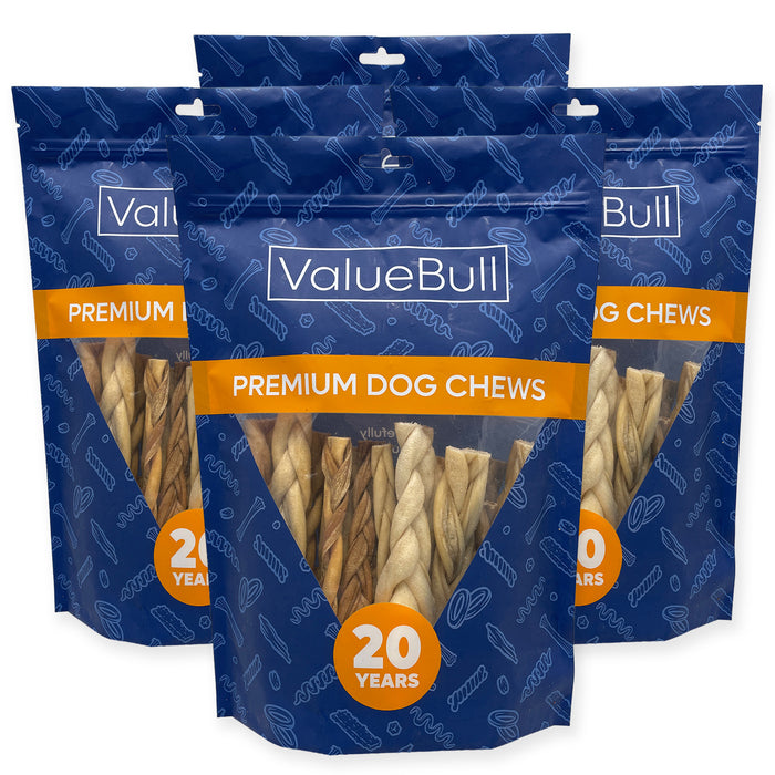 ValueBull Lamb Collagen Braids for Dogs, Varied Sizes & Shapes, 100 Count - Lamb - 100 Braids